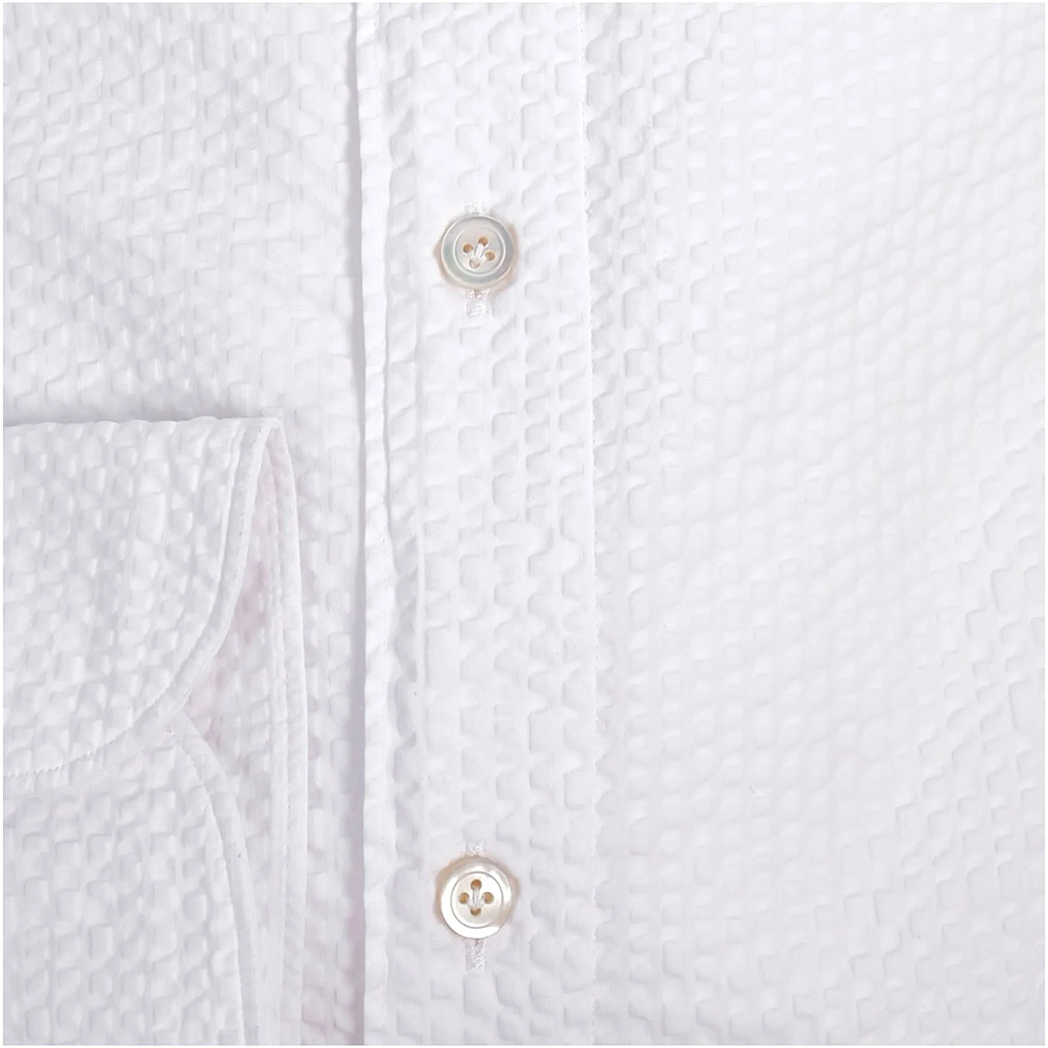 White seersucker slim fit shirt Tokyo Finamore 1925