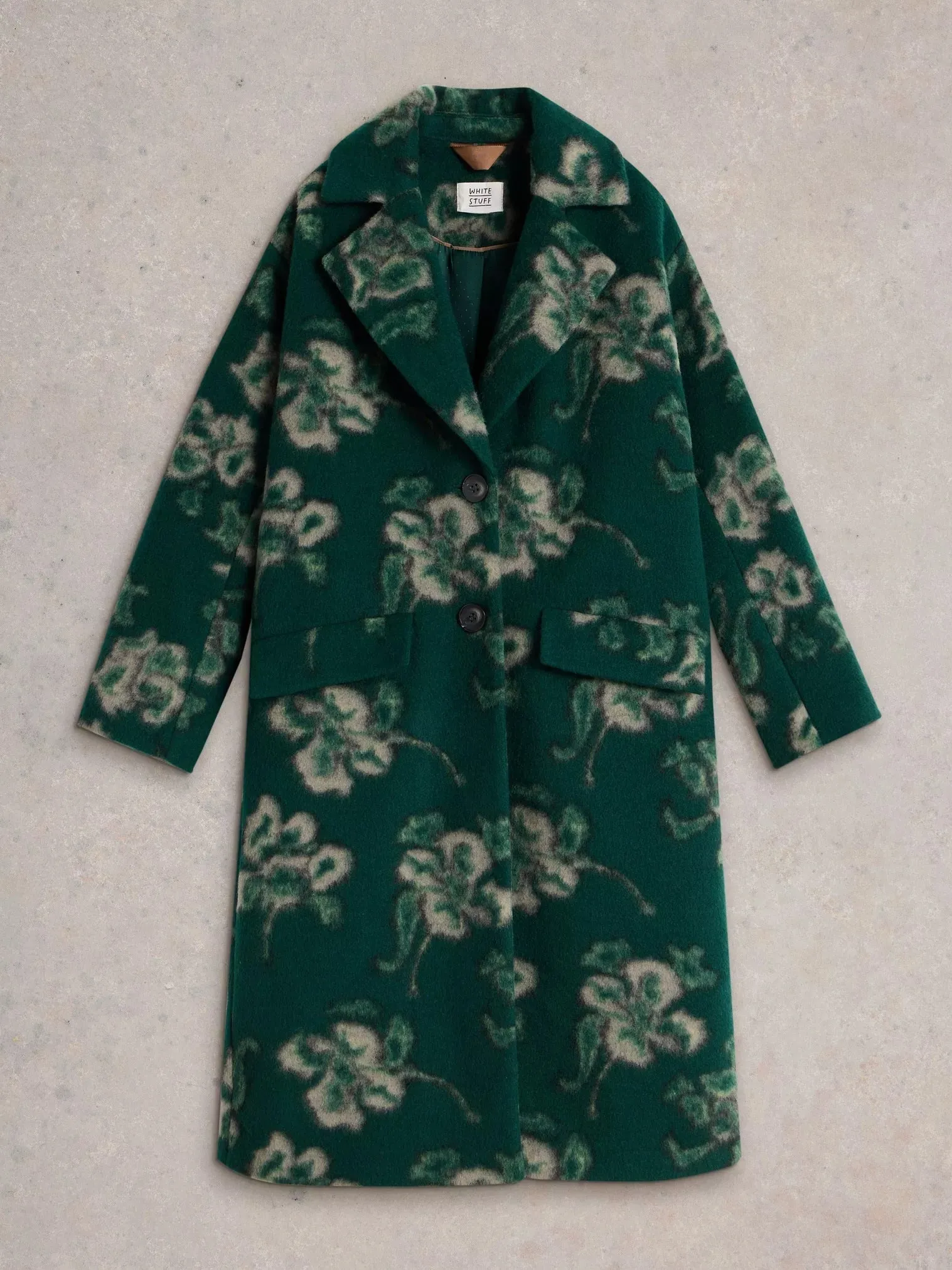 White Stuff Lara Floral Coat Green MLT
