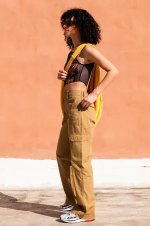 WIDE LEG CARGO PANT - HAZLENUT RINSE
