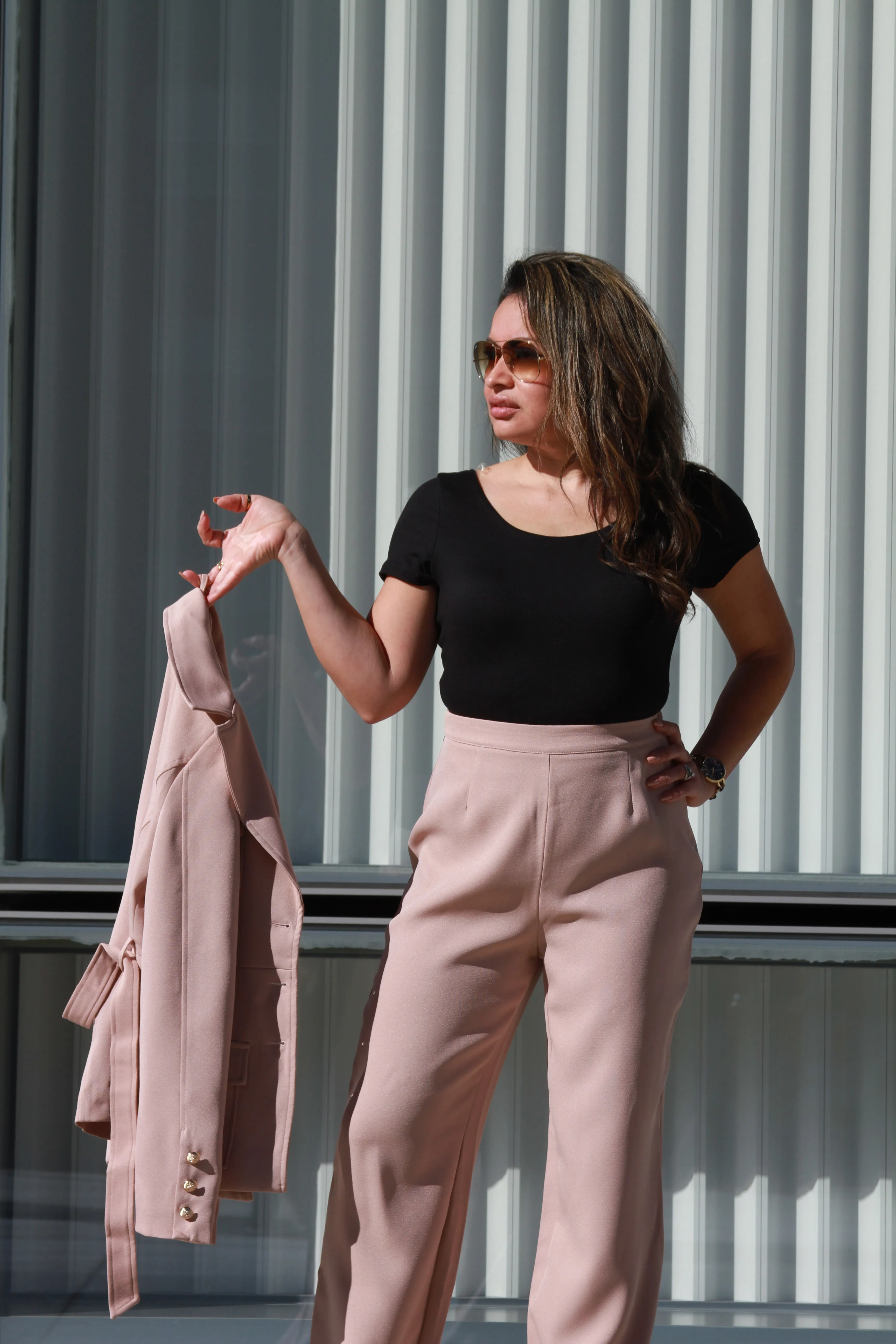 Wide Leg Trousers - Rose
