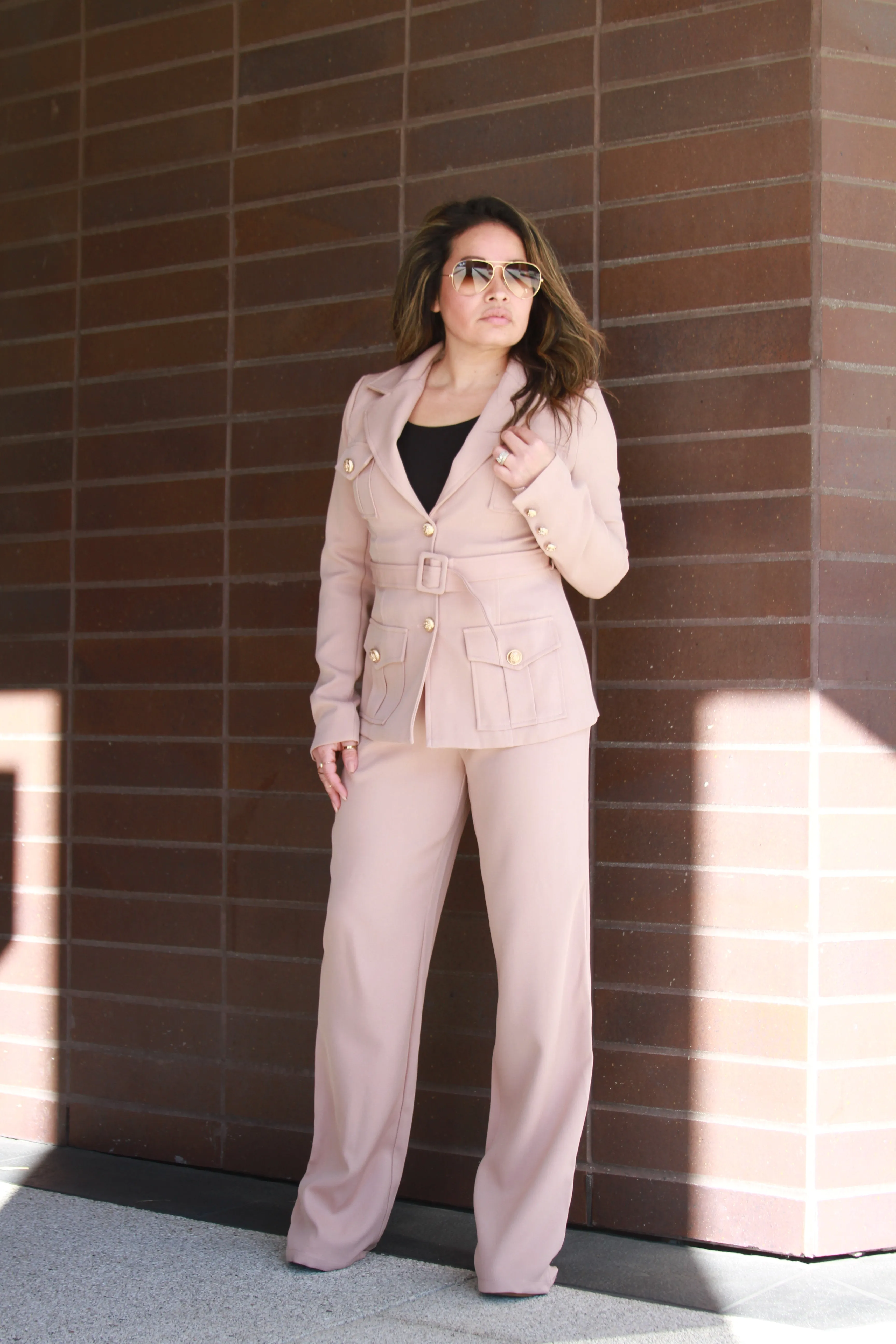 Wide Leg Trousers - Rose