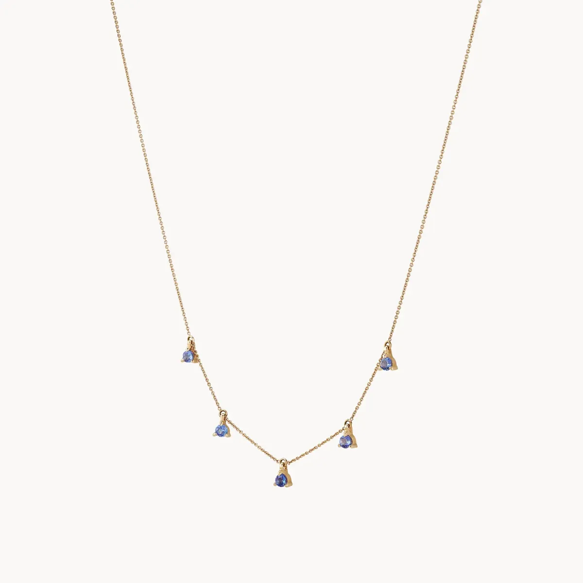 wildflower tanzanite petal necklace - 14k yellow gold, tanzanite