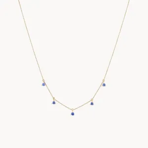wildflower tanzanite petal necklace - 14k yellow gold, tanzanite