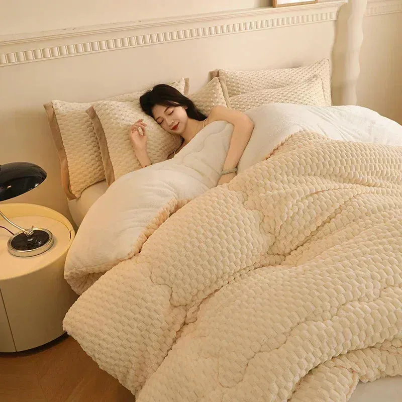 Winter Blankets New Super Thickened Warm for Beds Artificial Lamb Cashmere Weighted Blankets Soft Fluffy Warmth Comforter Duve