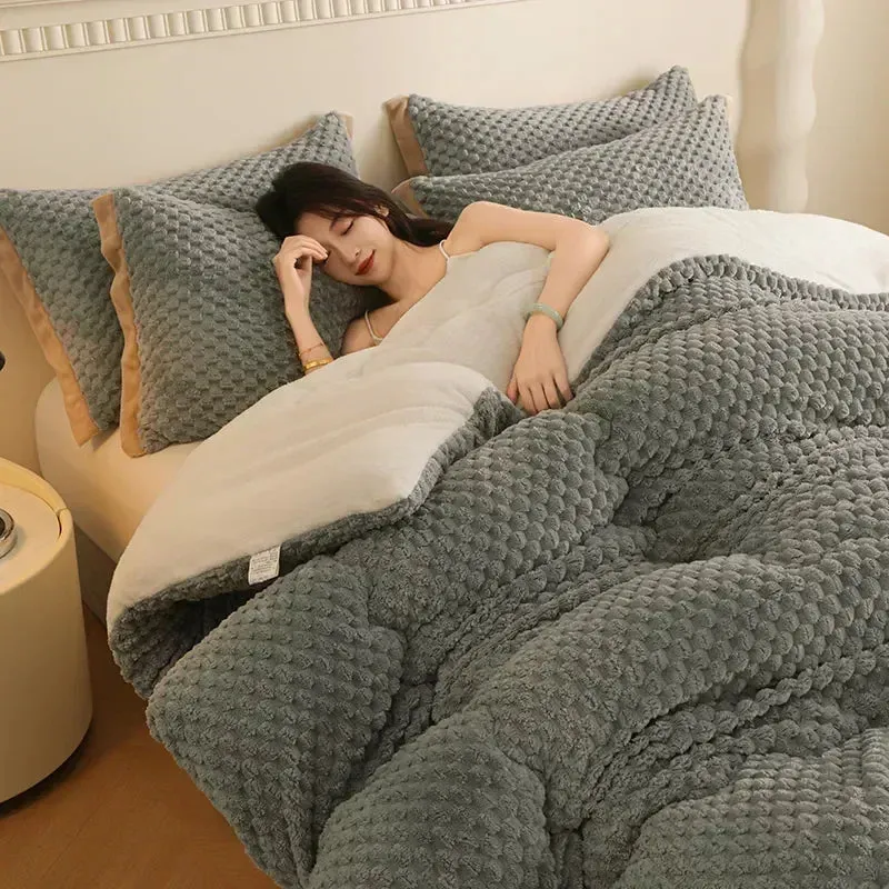 Winter Blankets New Super Thickened Warm for Beds Artificial Lamb Cashmere Weighted Blankets Soft Fluffy Warmth Comforter Duve