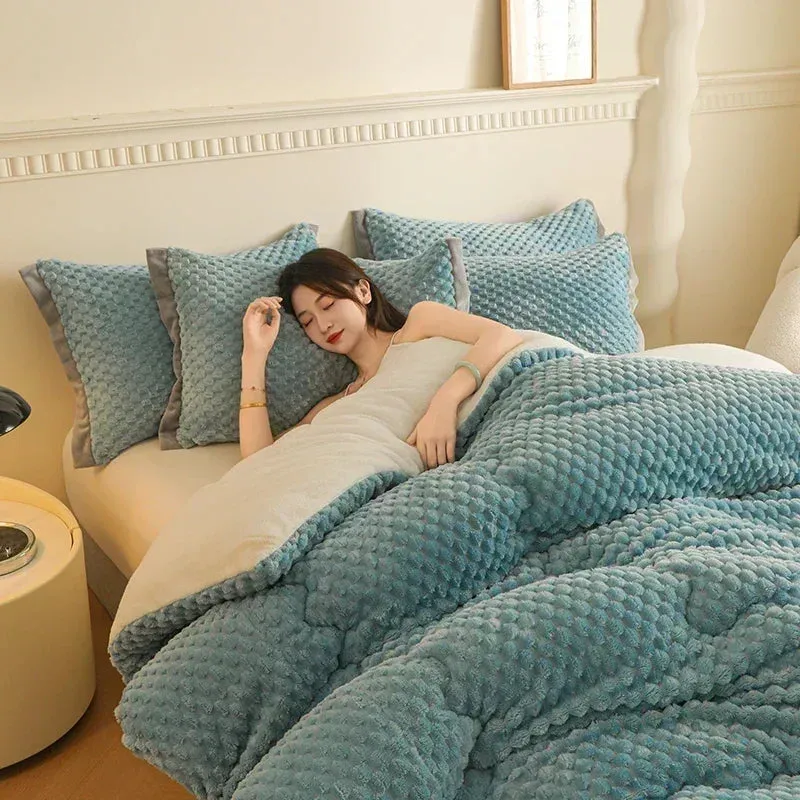 Winter Blankets New Super Thickened Warm for Beds Artificial Lamb Cashmere Weighted Blankets Soft Fluffy Warmth Comforter Duve