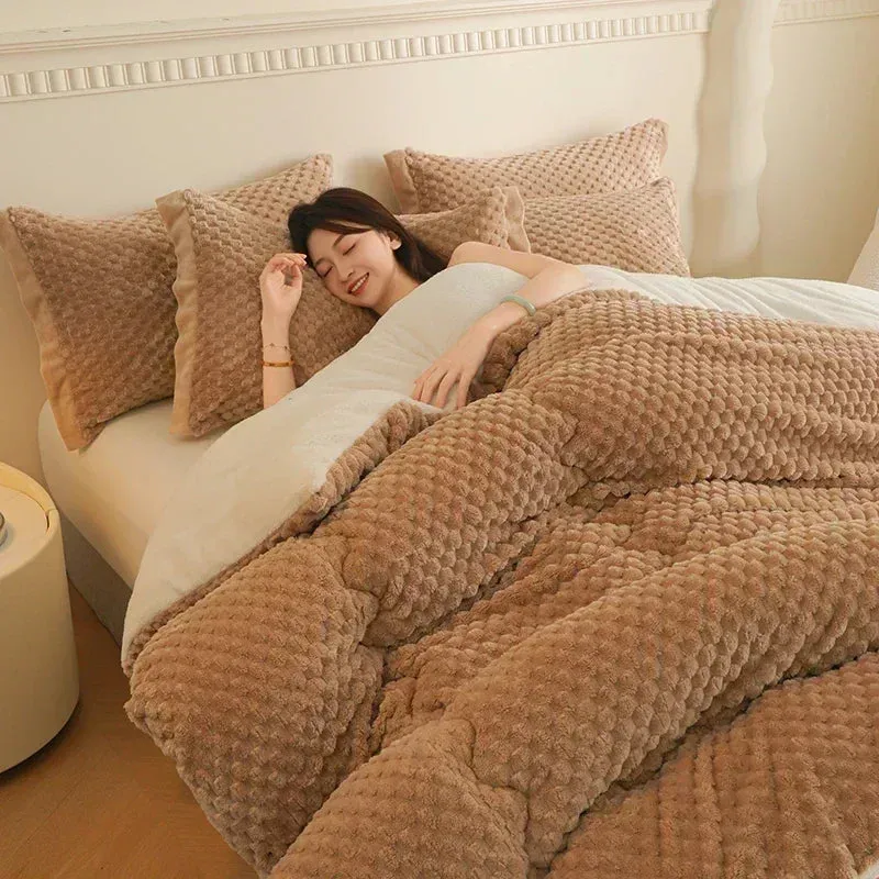 Winter Blankets New Super Thickened Warm for Beds Artificial Lamb Cashmere Weighted Blankets Soft Fluffy Warmth Comforter Duve