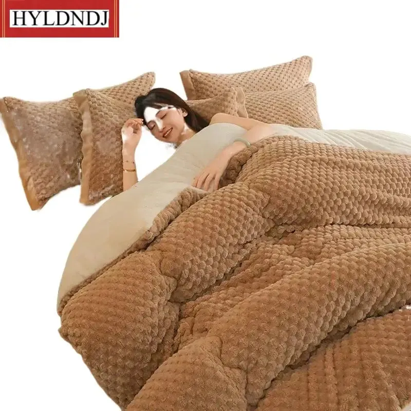 Winter Blankets New Super Thickened Warm for Beds Artificial Lamb Cashmere Weighted Blankets Soft Fluffy Warmth Comforter Duve