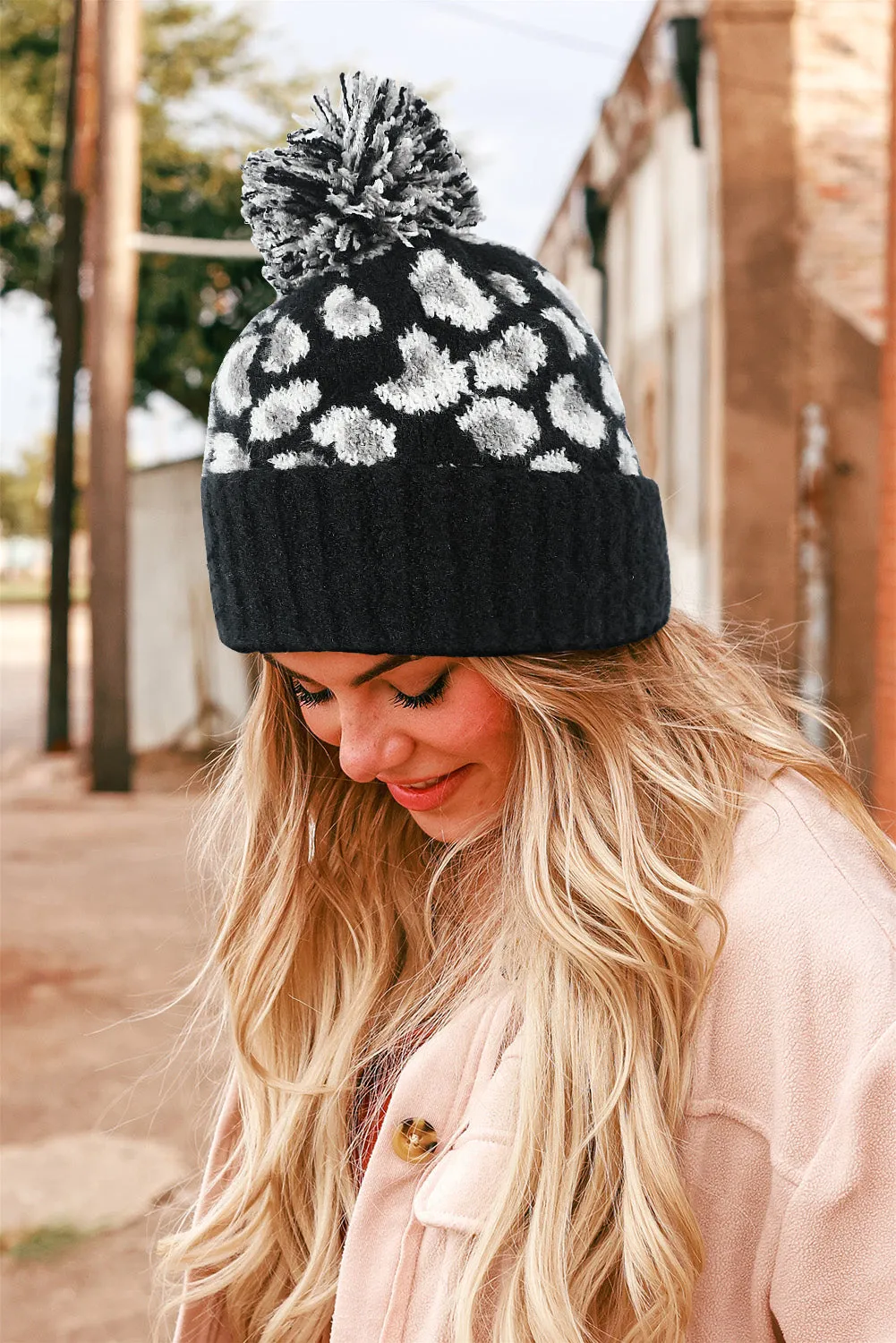 Winter Warm Thickened Leopard Print Fashion Jacquard Plush Hat