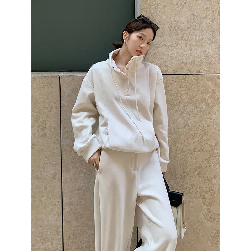 Wjczt aelfric eden hoodie Wool Thickened Sweater   Casual Pants 2024 Winter Korean Fashion Two-Piece Suit Female A9275