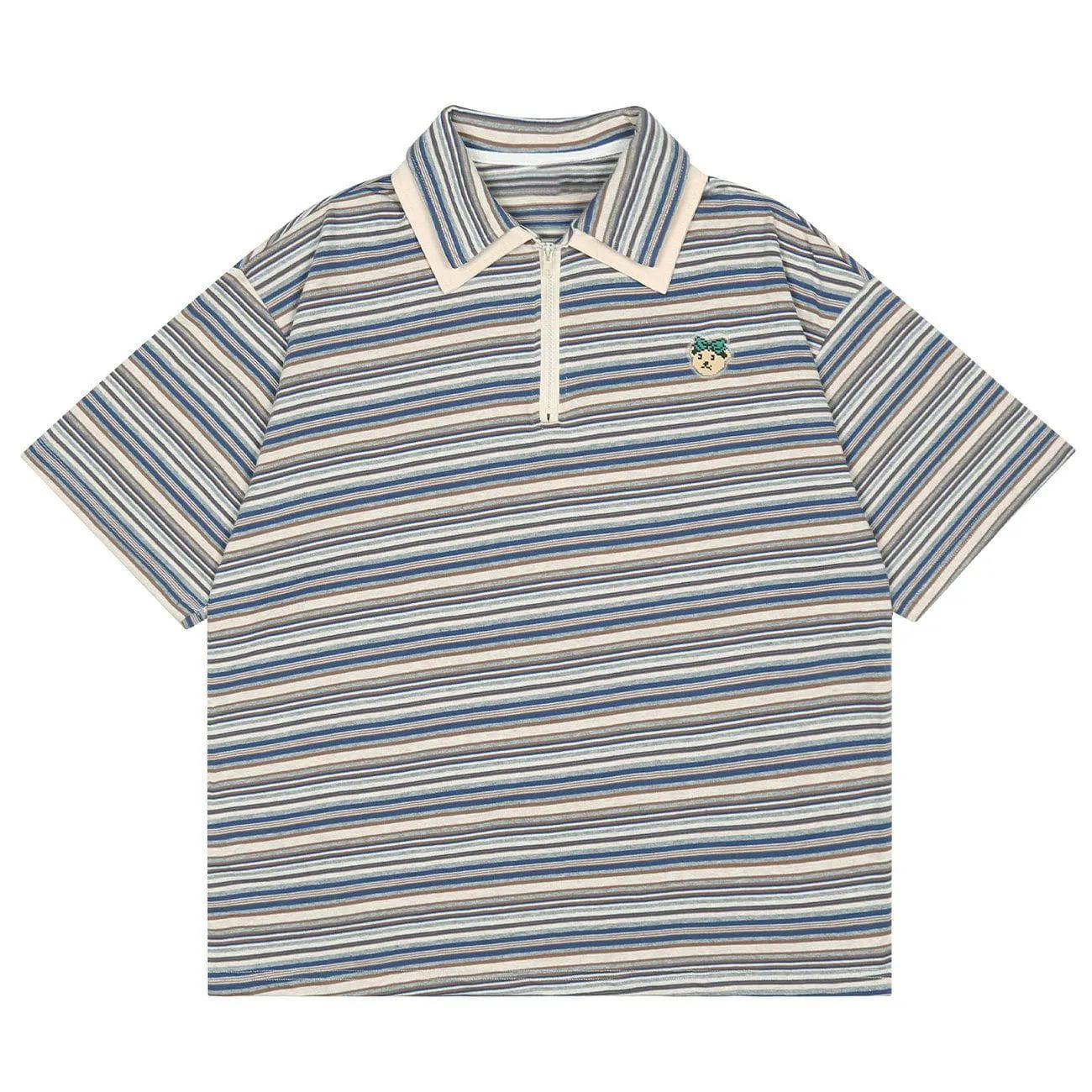 WLS Bear Stripe Print Tee