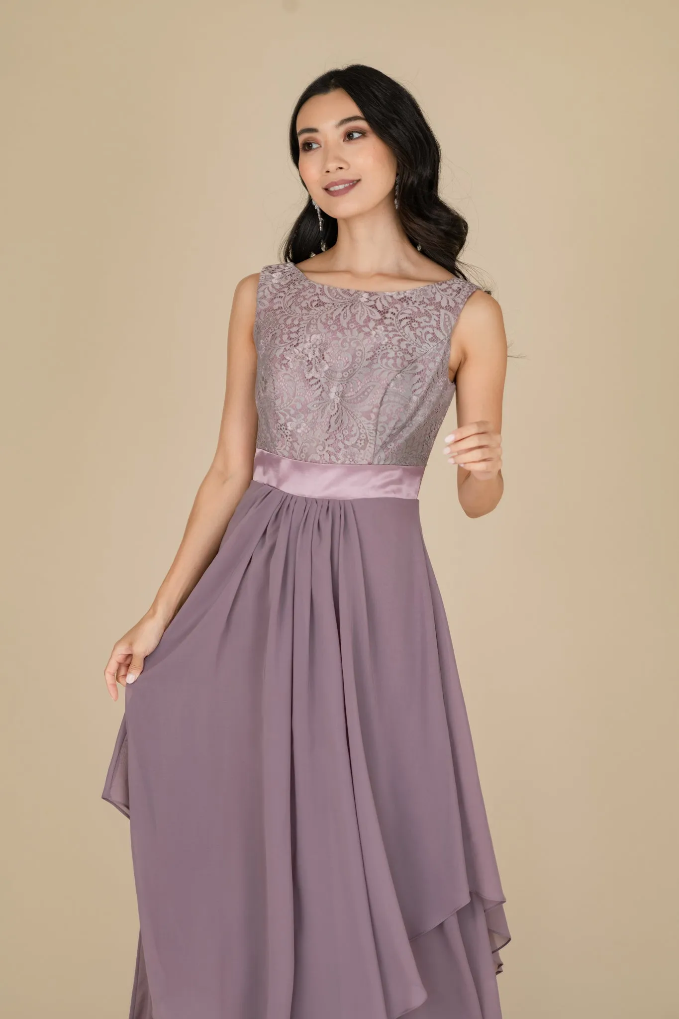 Women Chiffon Double Layers Gown