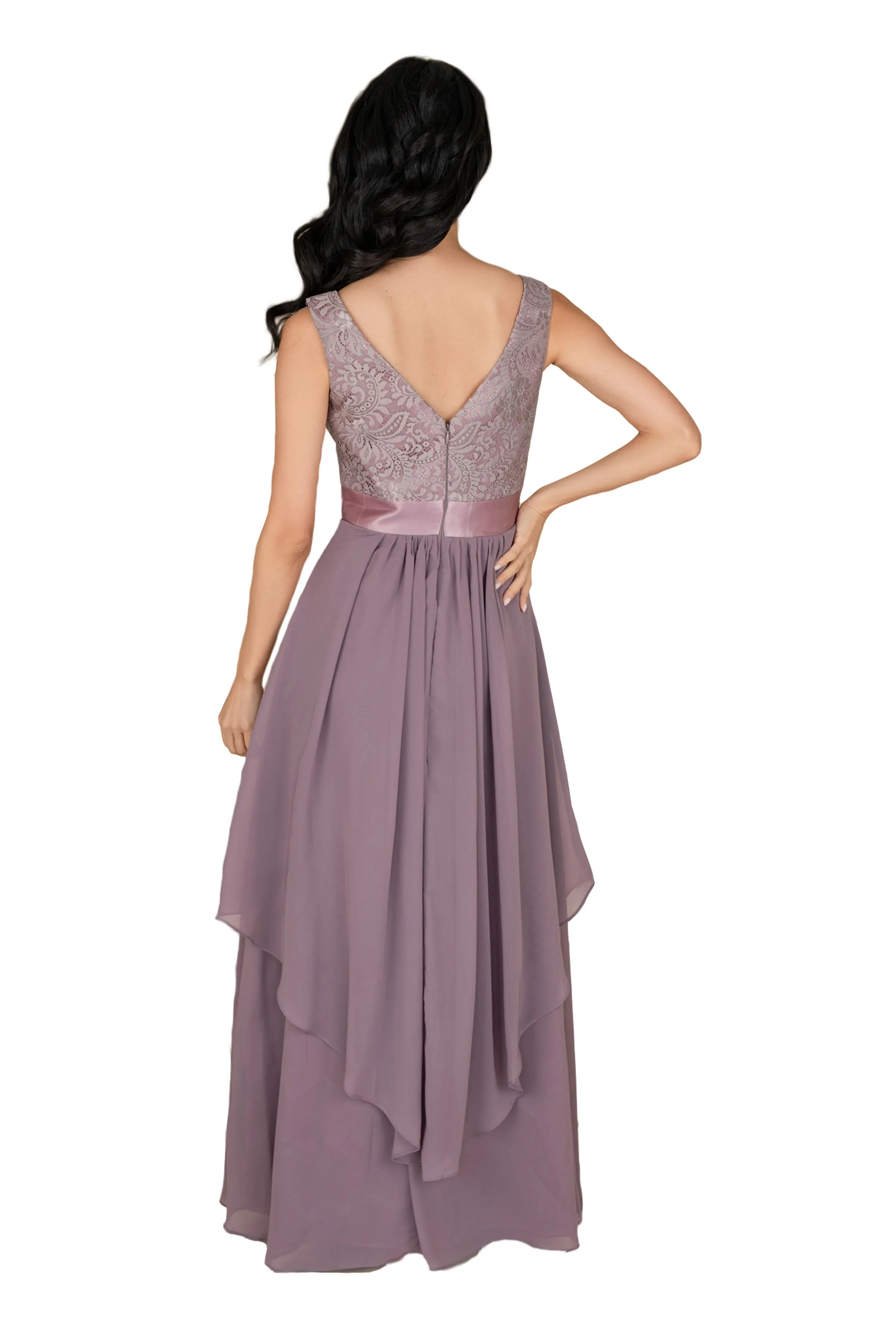 Women Chiffon Double Layers Gown