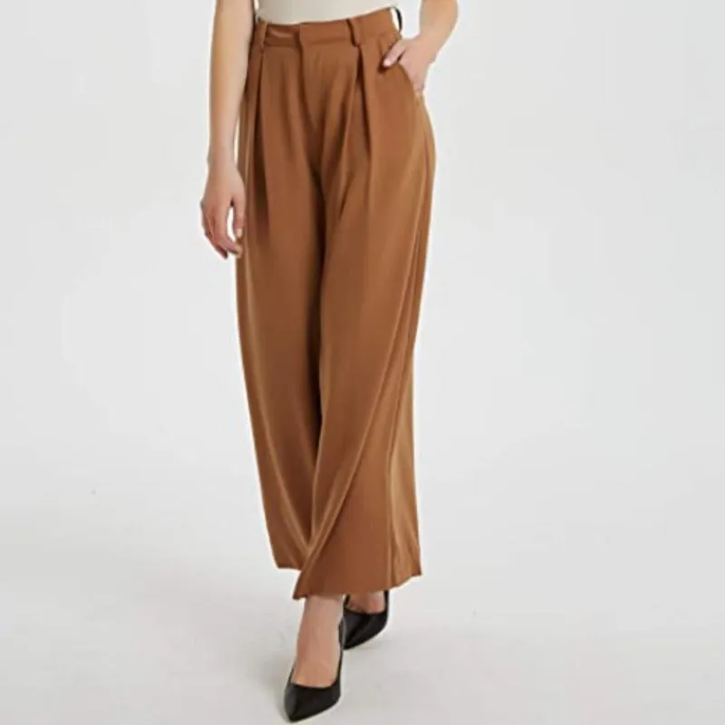 Women High Waist Casual Wide Leg Long Palazzo Pants Trousers