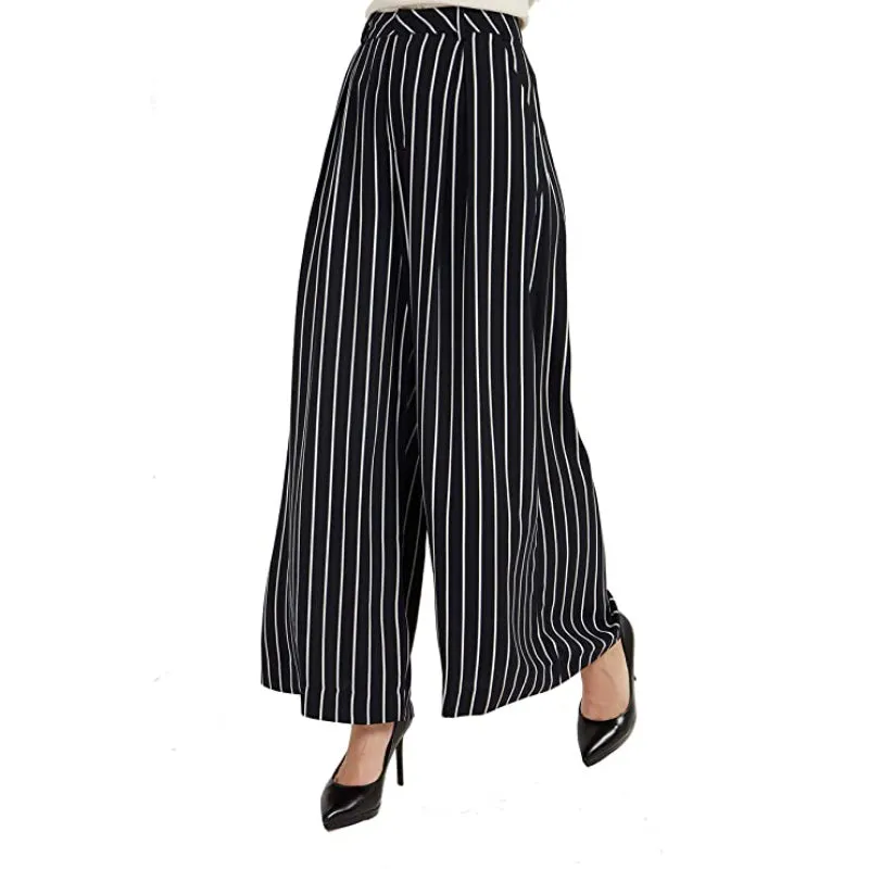 Women High Waist Casual Wide Leg Long Palazzo Pants Trousers