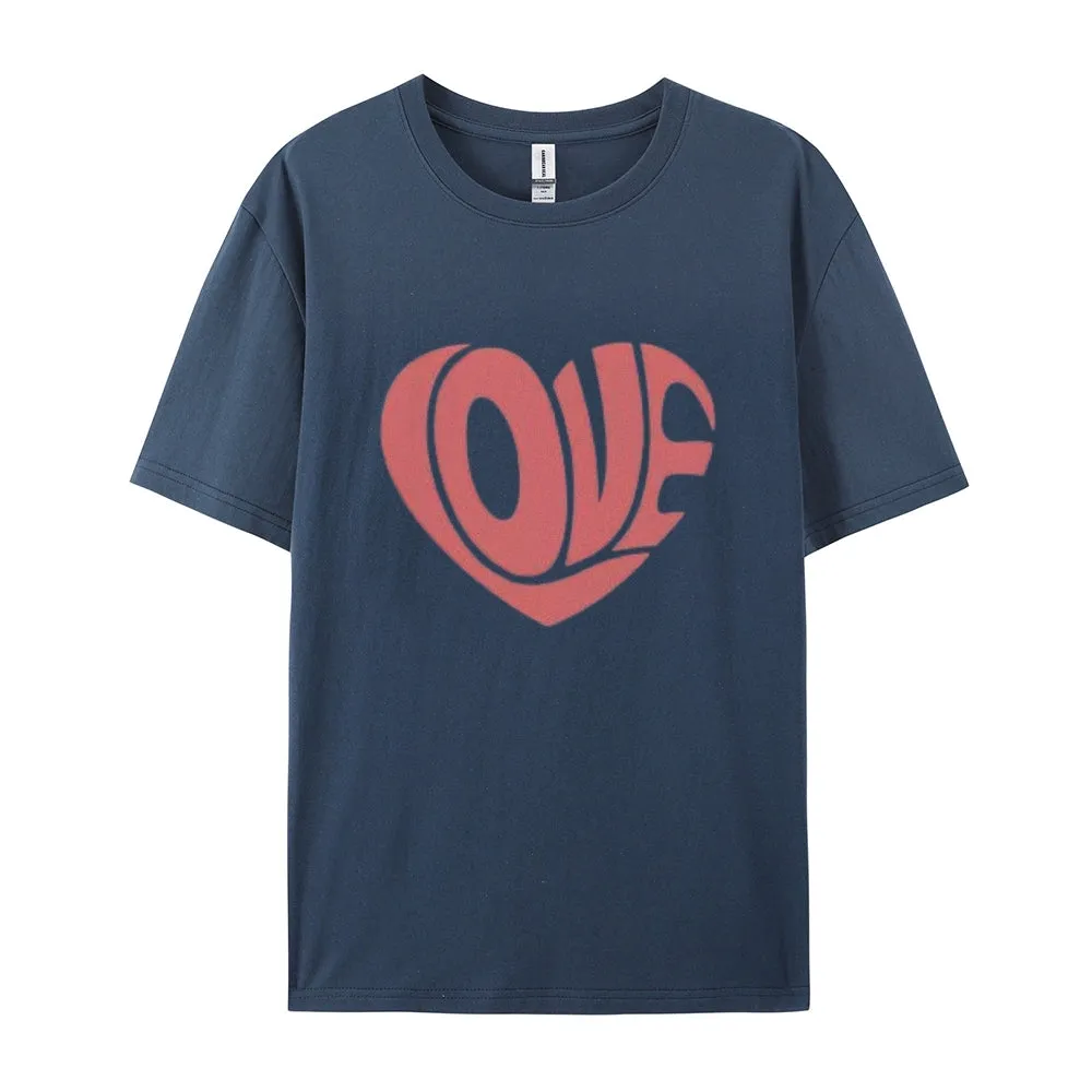 Women Love Pink Heart Valentine's Day Print  Graphic T-shirt