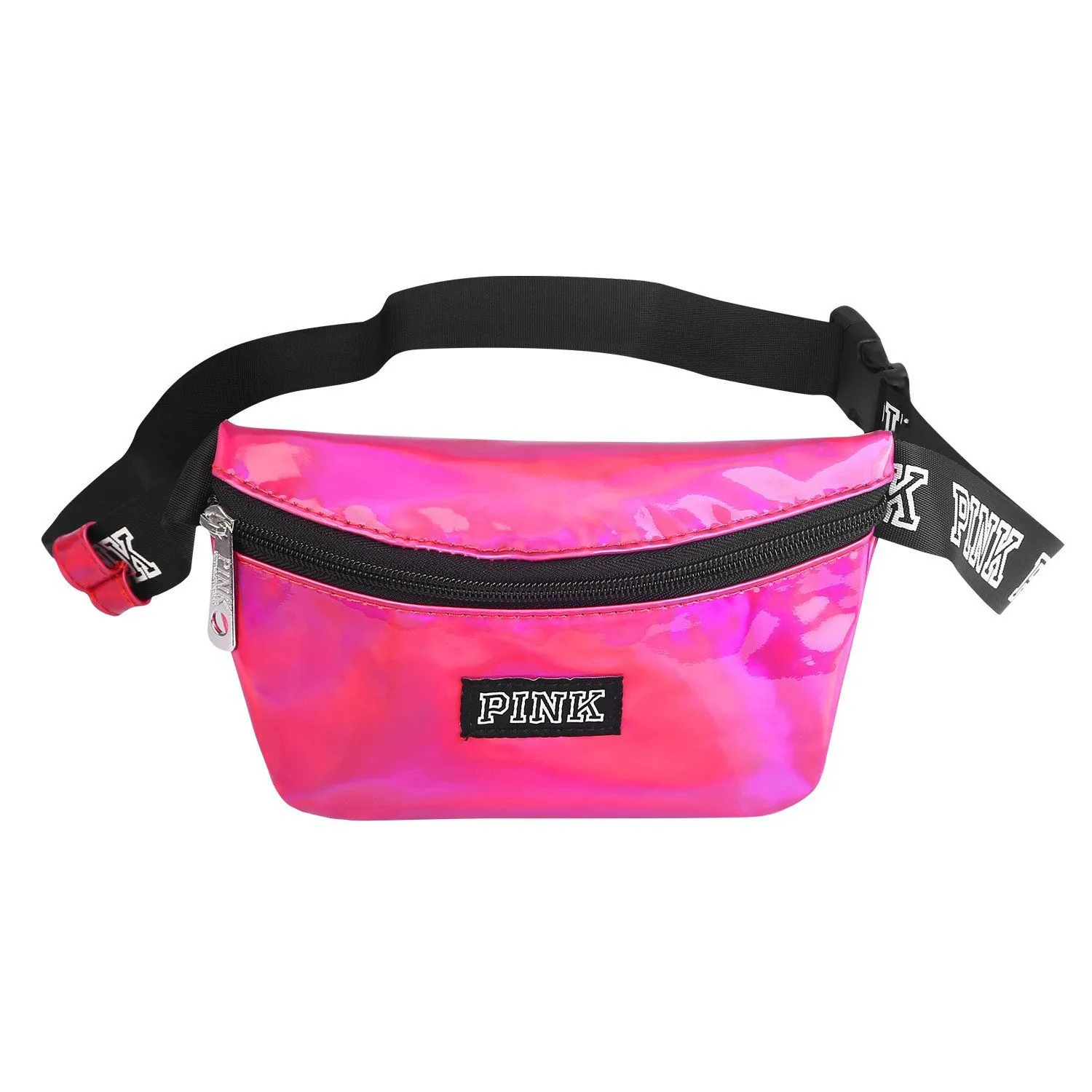 Women Shiny Leather Waist Pack Bag