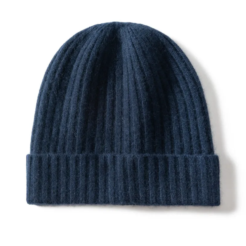 Women's 100% Cashmere Thickened Cashmere Hat Fashionable  Knitted Hat