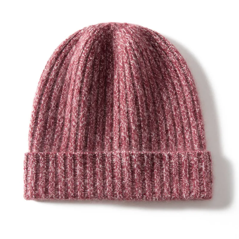 Women's 100% Cashmere Thickened Cashmere Hat Fashionable  Knitted Hat