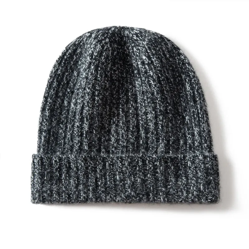 Women's 100% Cashmere Thickened Cashmere Hat Fashionable  Knitted Hat