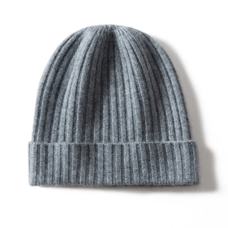 Women's 100% Cashmere Thickened Cashmere Hat Fashionable  Knitted Hat