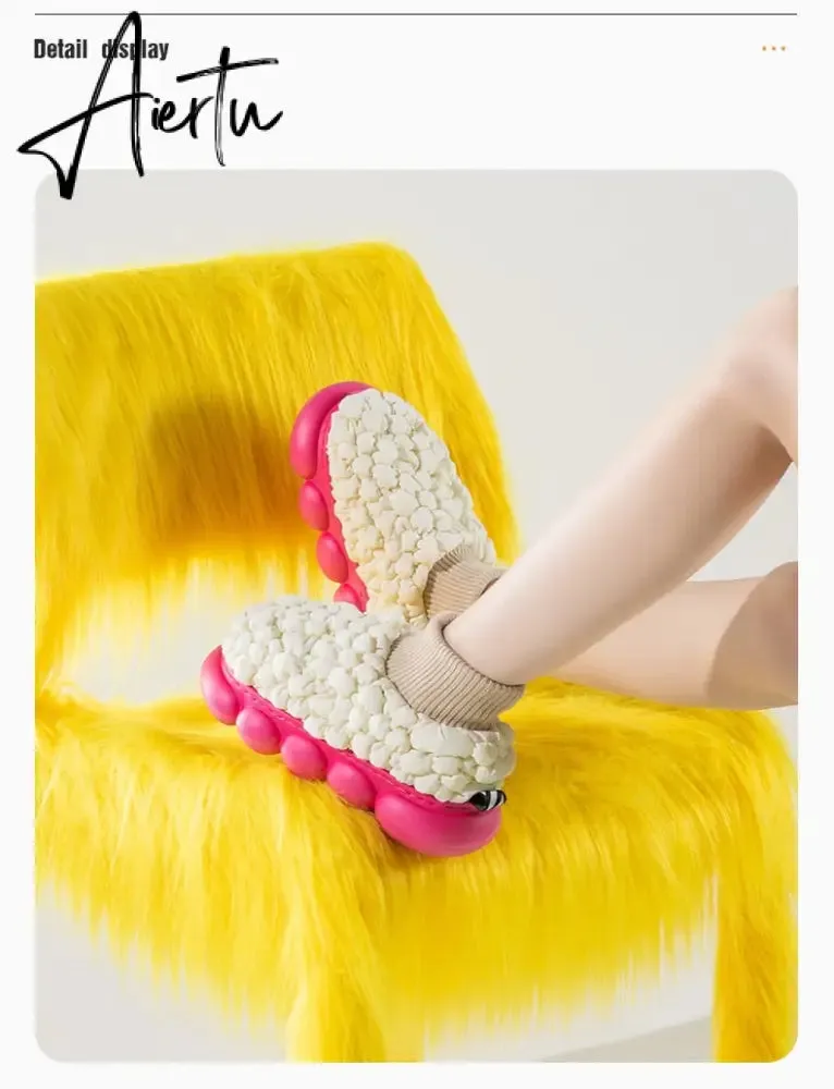 Women's Ankle Boots Winter Cotton Shoes for Female Durable Non-slip Soft Bottom Outside Large Size Chunky Woman Snow Boots