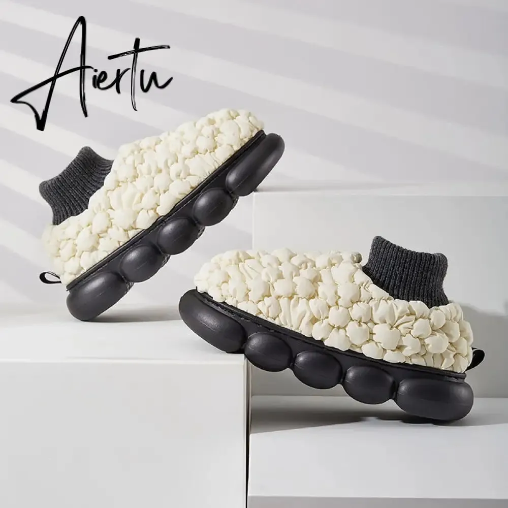 Women's Ankle Boots Winter Cotton Shoes for Female Durable Non-slip Soft Bottom Outside Large Size Chunky Woman Snow Boots