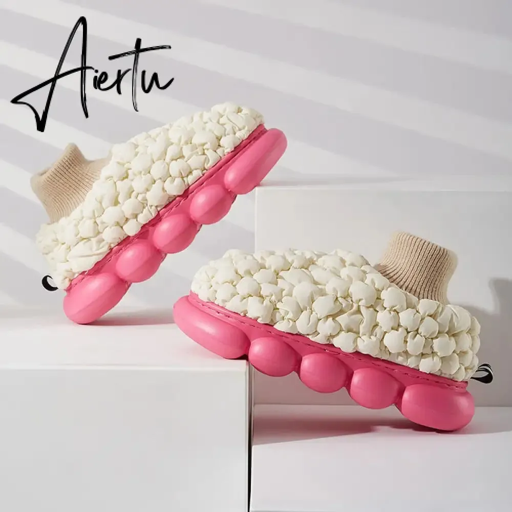 Women's Ankle Boots Winter Cotton Shoes for Female Durable Non-slip Soft Bottom Outside Large Size Chunky Woman Snow Boots