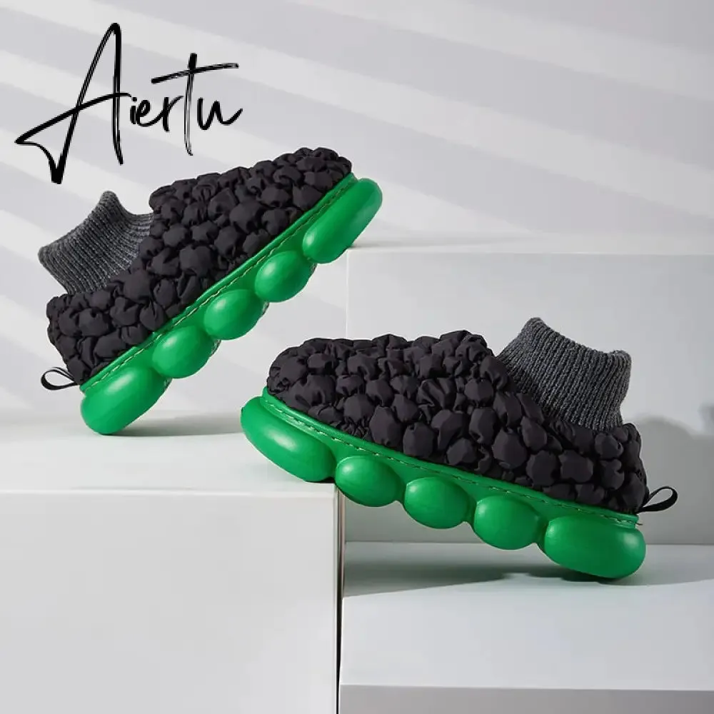 Women's Ankle Boots Winter Cotton Shoes for Female Durable Non-slip Soft Bottom Outside Large Size Chunky Woman Snow Boots