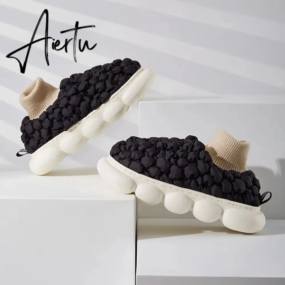 Women's Ankle Boots Winter Cotton Shoes for Female Durable Non-slip Soft Bottom Outside Large Size Chunky Woman Snow Boots