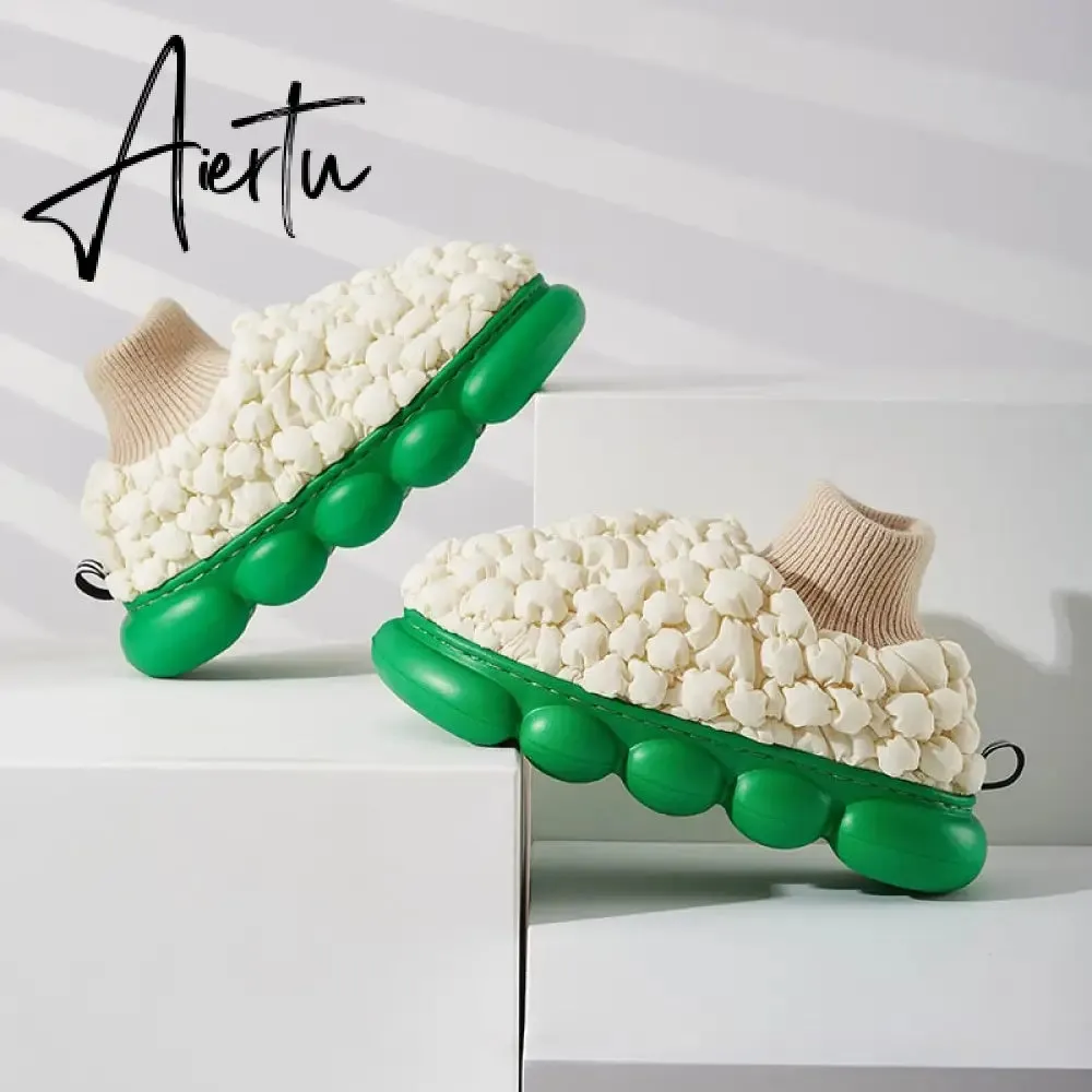 Women's Ankle Boots Winter Cotton Shoes for Female Durable Non-slip Soft Bottom Outside Large Size Chunky Woman Snow Boots