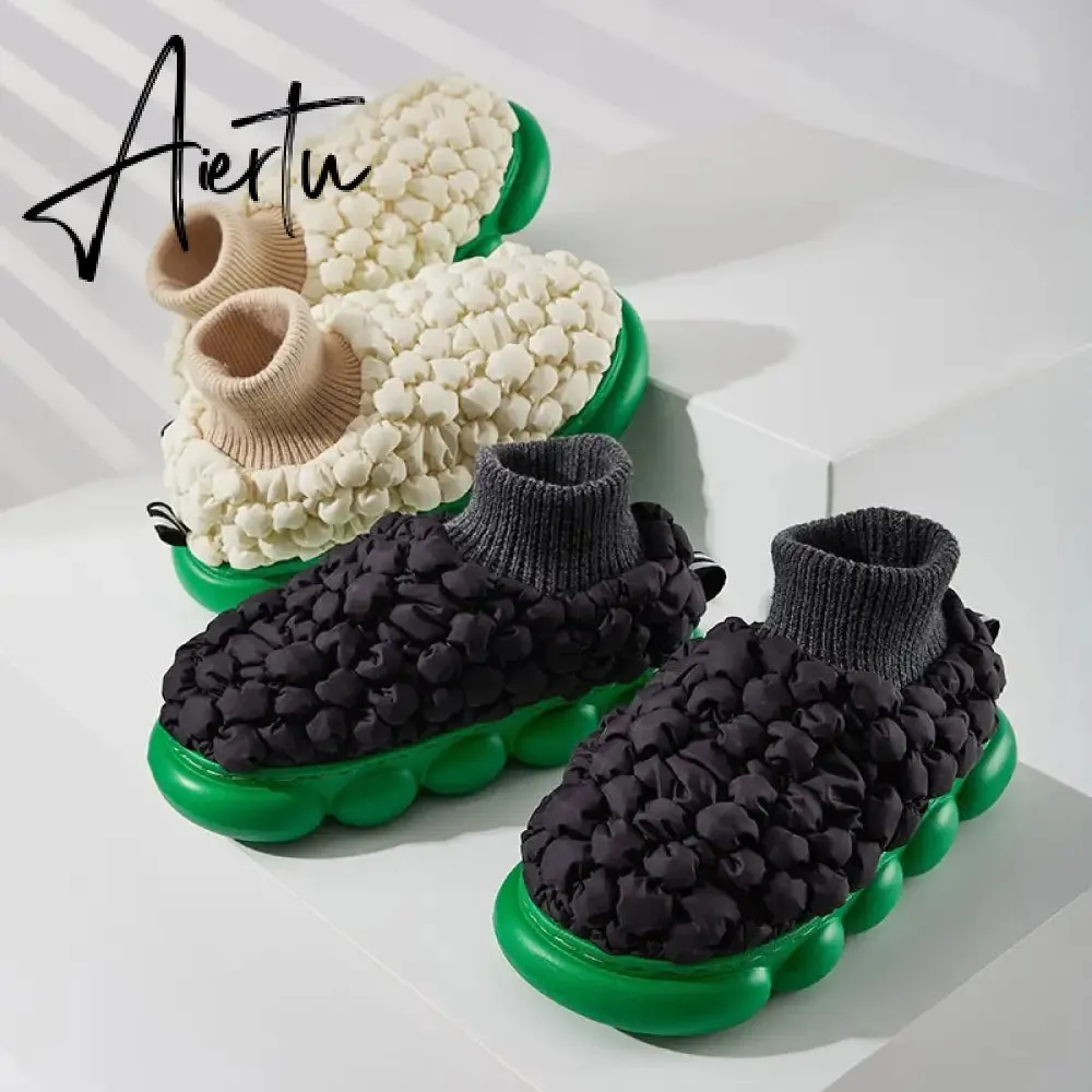 Women's Ankle Boots Winter Cotton Shoes for Female Durable Non-slip Soft Bottom Outside Large Size Chunky Woman Snow Boots