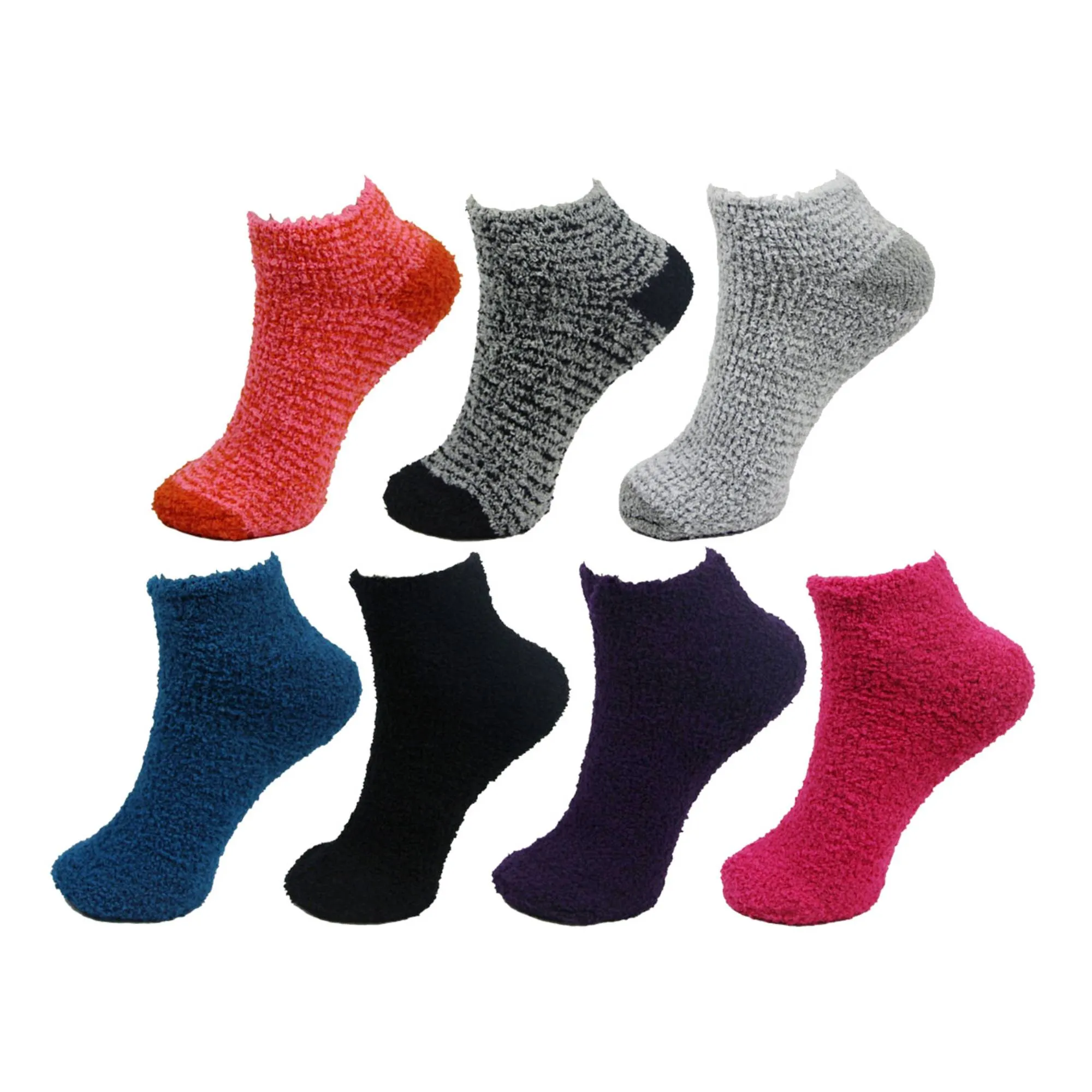 Women's Assorted Soft Warm Microfiber Fuzzy Low Cut Socks