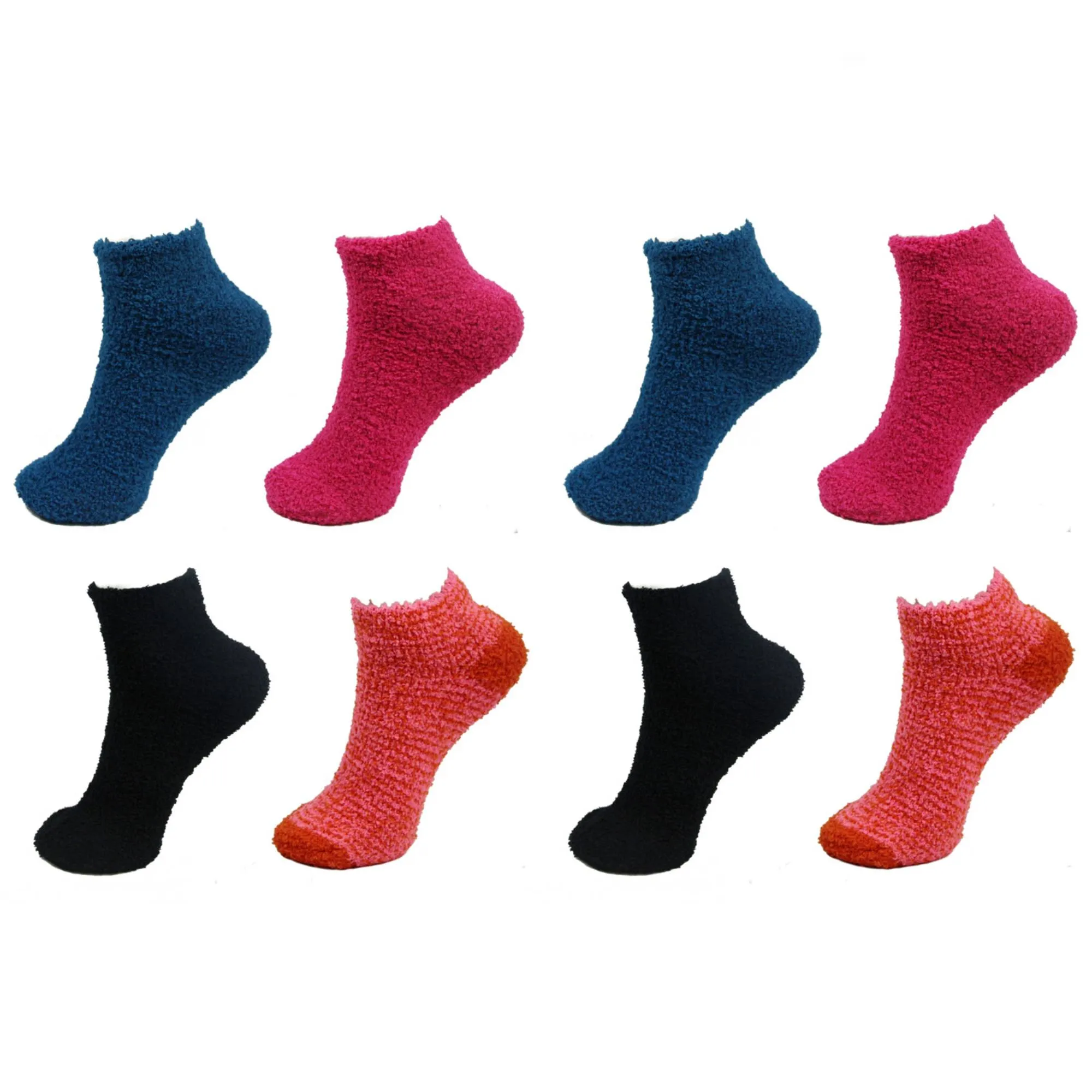 Women's Assorted Soft Warm Microfiber Fuzzy Low Cut Socks