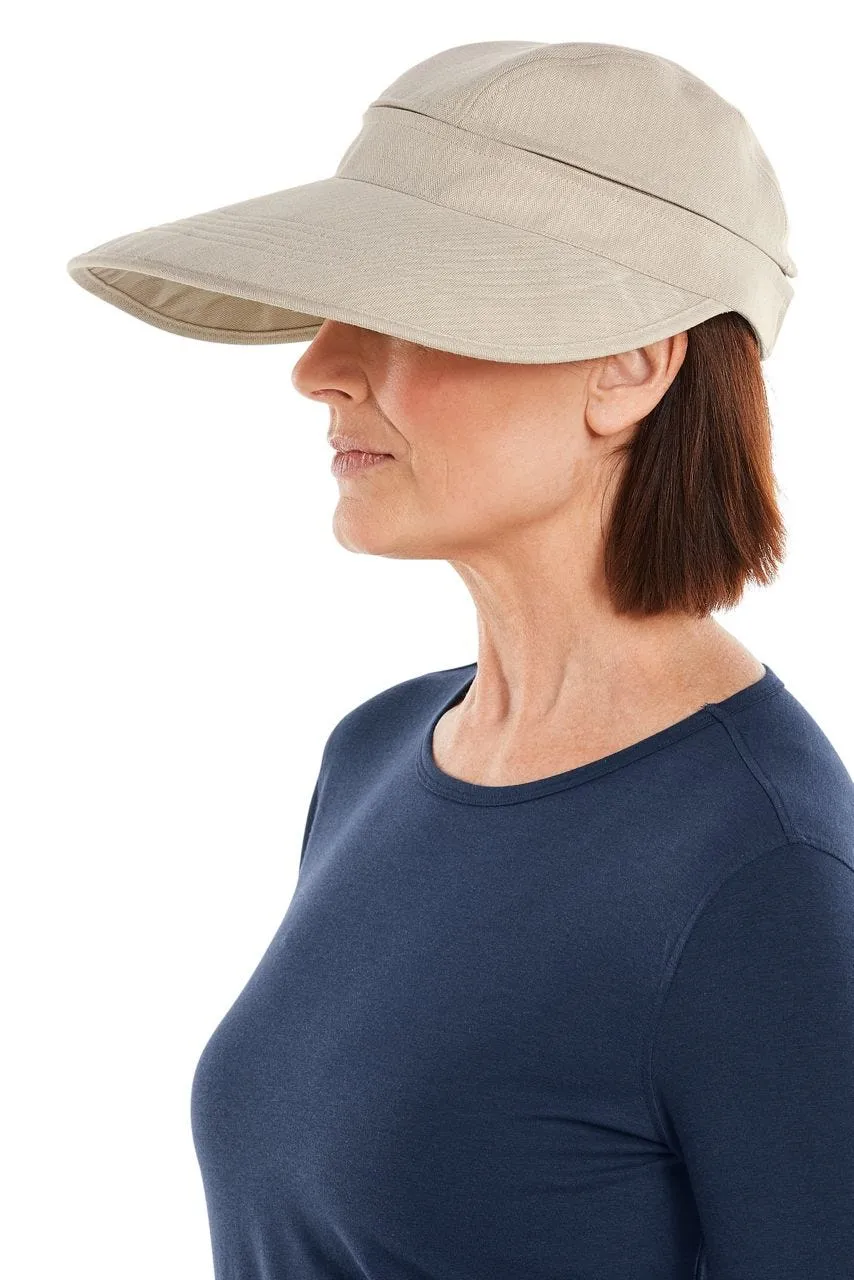 Women's Bel Aire Zip-Off Sun Visor  |  Natural Modern Herringbone