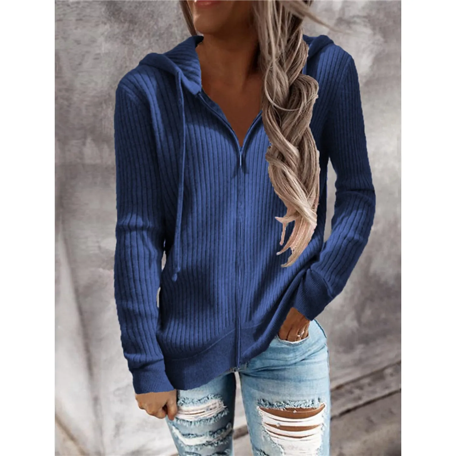Women's Casual Zip Hoodied Jacket