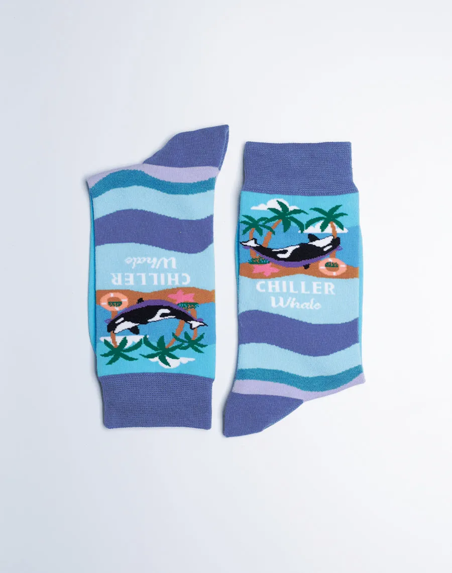 Women's Chiller Whale Funny Crew Socks