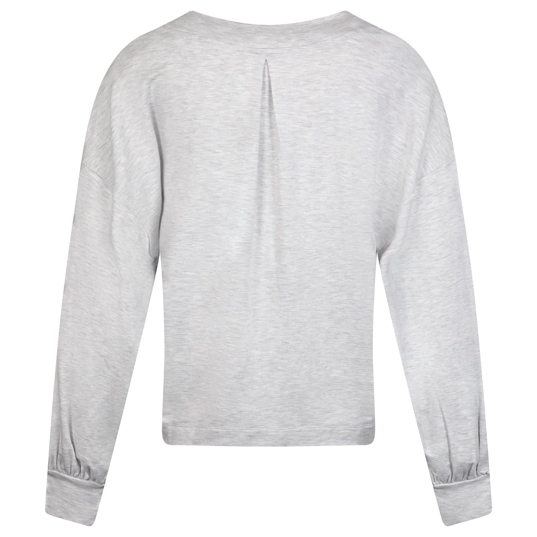 Womens Cloud Terry V-Neck Knit Heather Light Grey - AW24