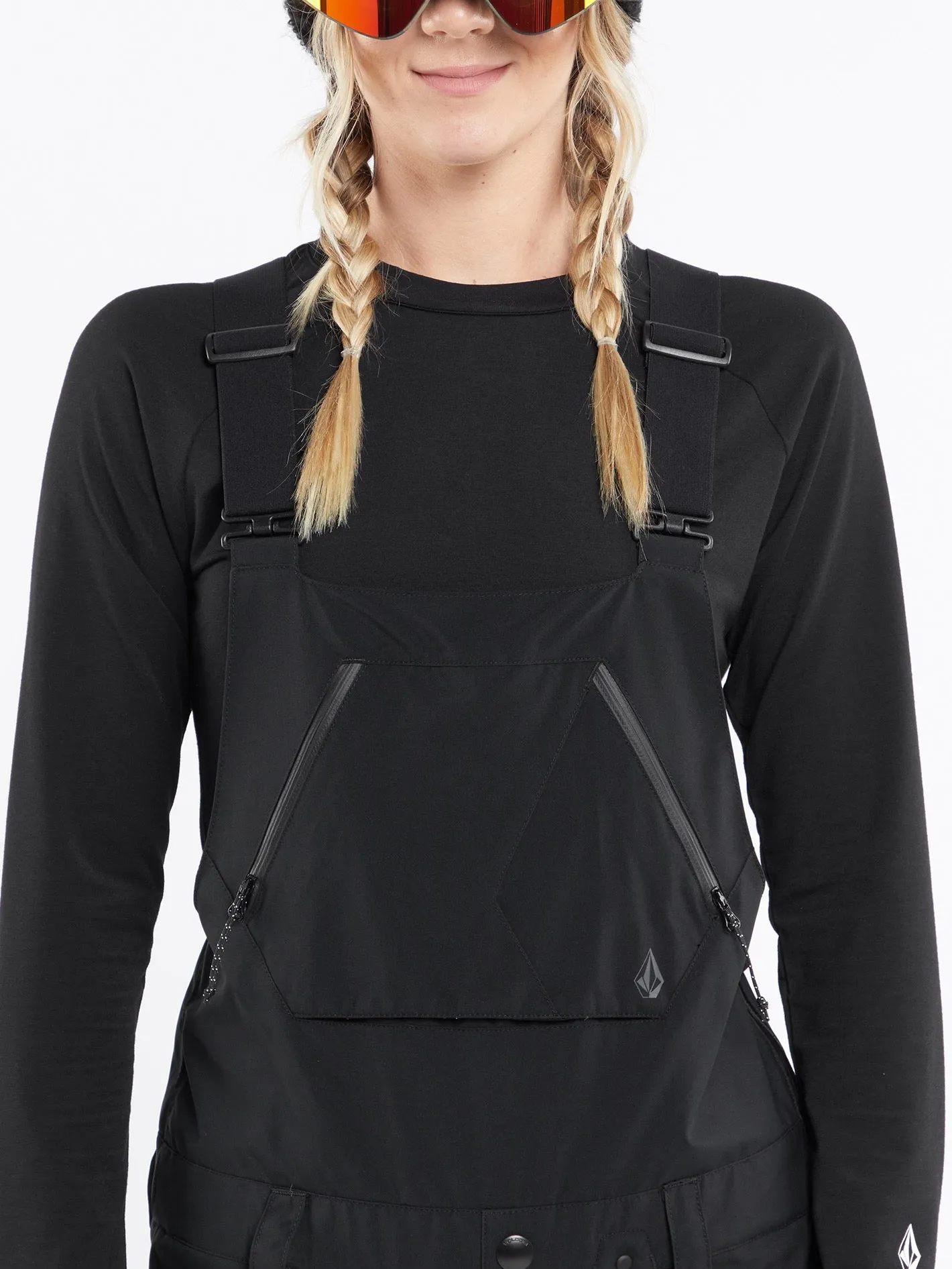 Womens Elm Stretch Gore Bib Overalls - Black