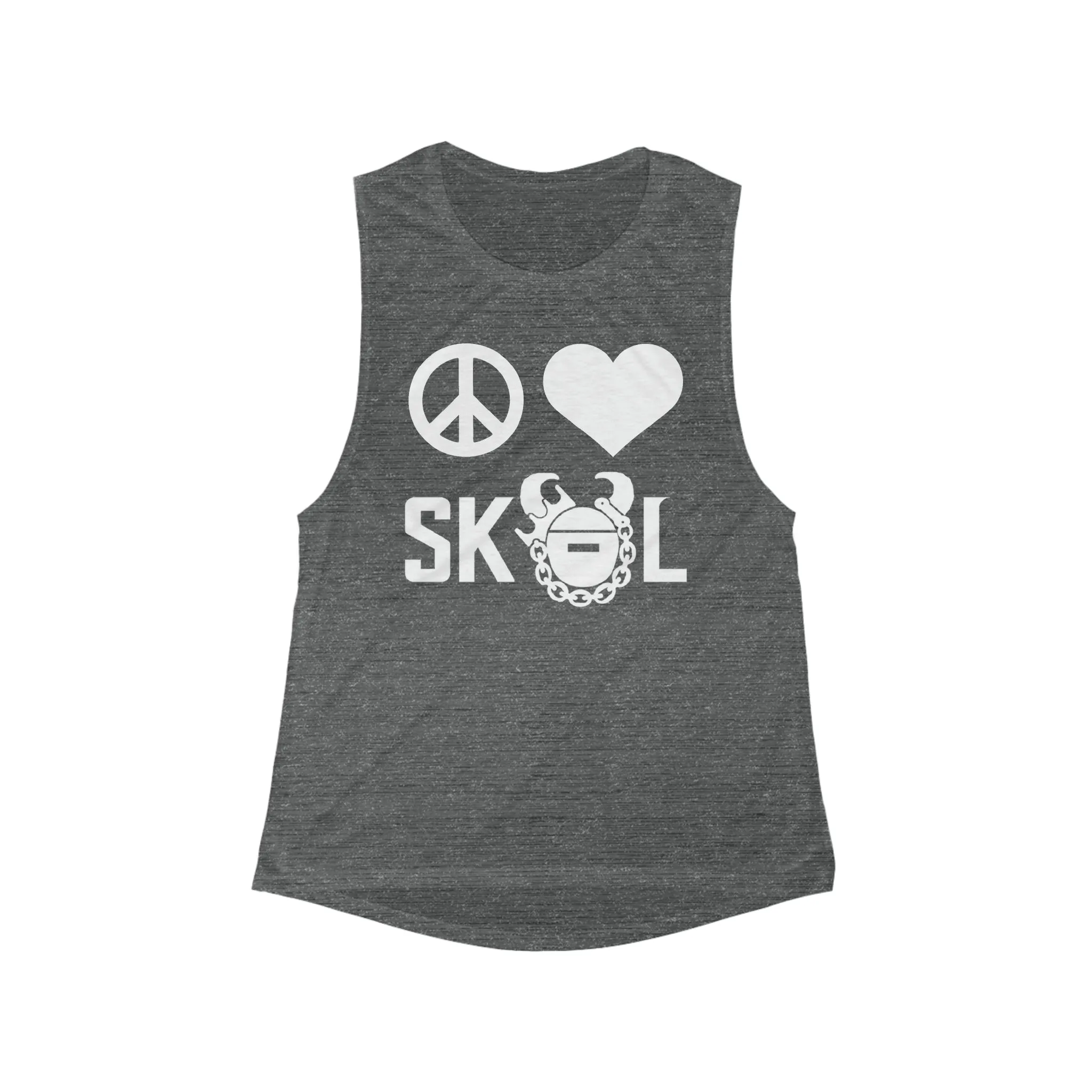 Women's Flowy Scoop Muscle Tank - Peace & Love