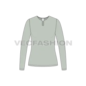 Women's Full Sleeve Open Neck Tee
