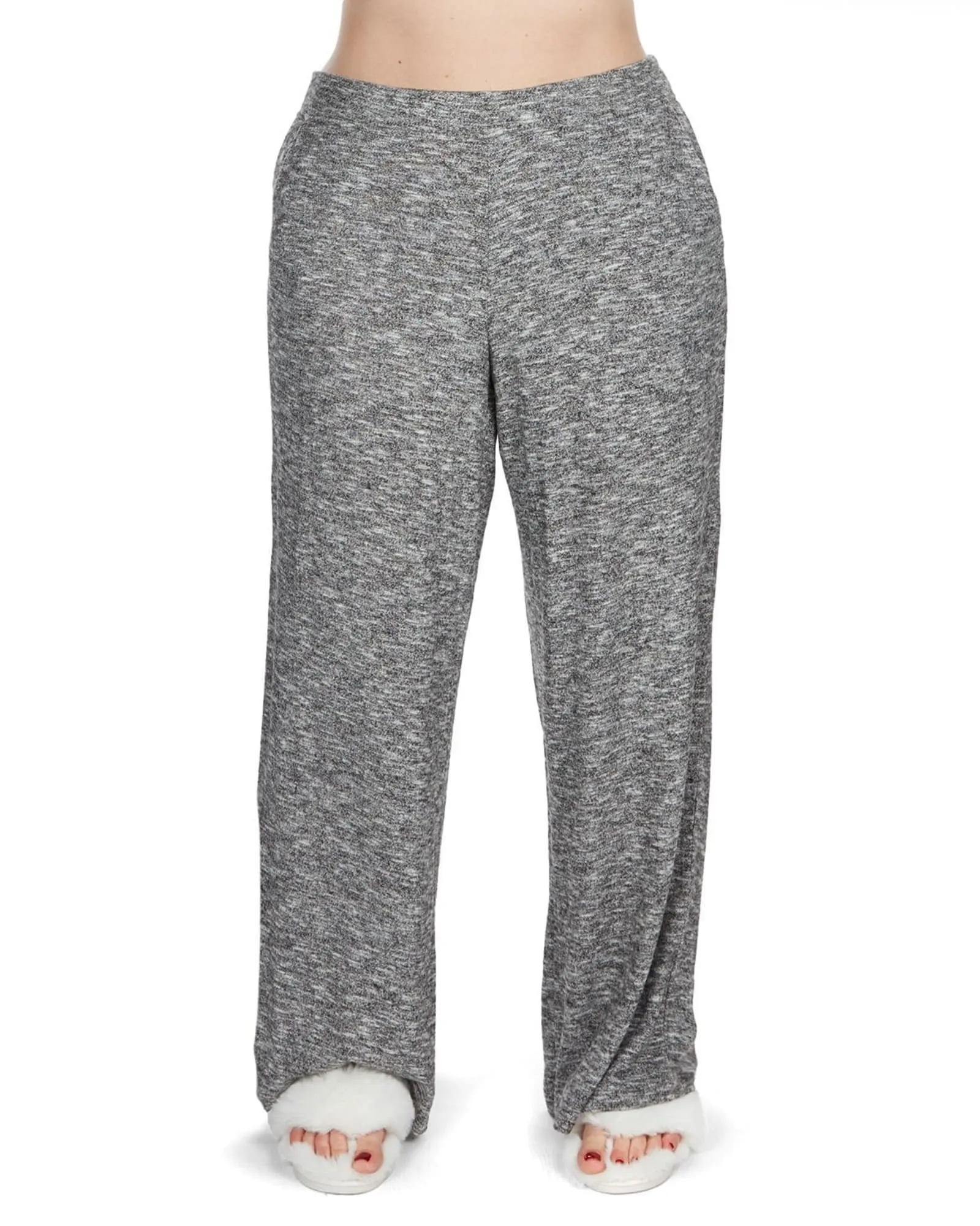 Women's Hacci Wide Leg Soft Lightweight Lounge Pants | Black
