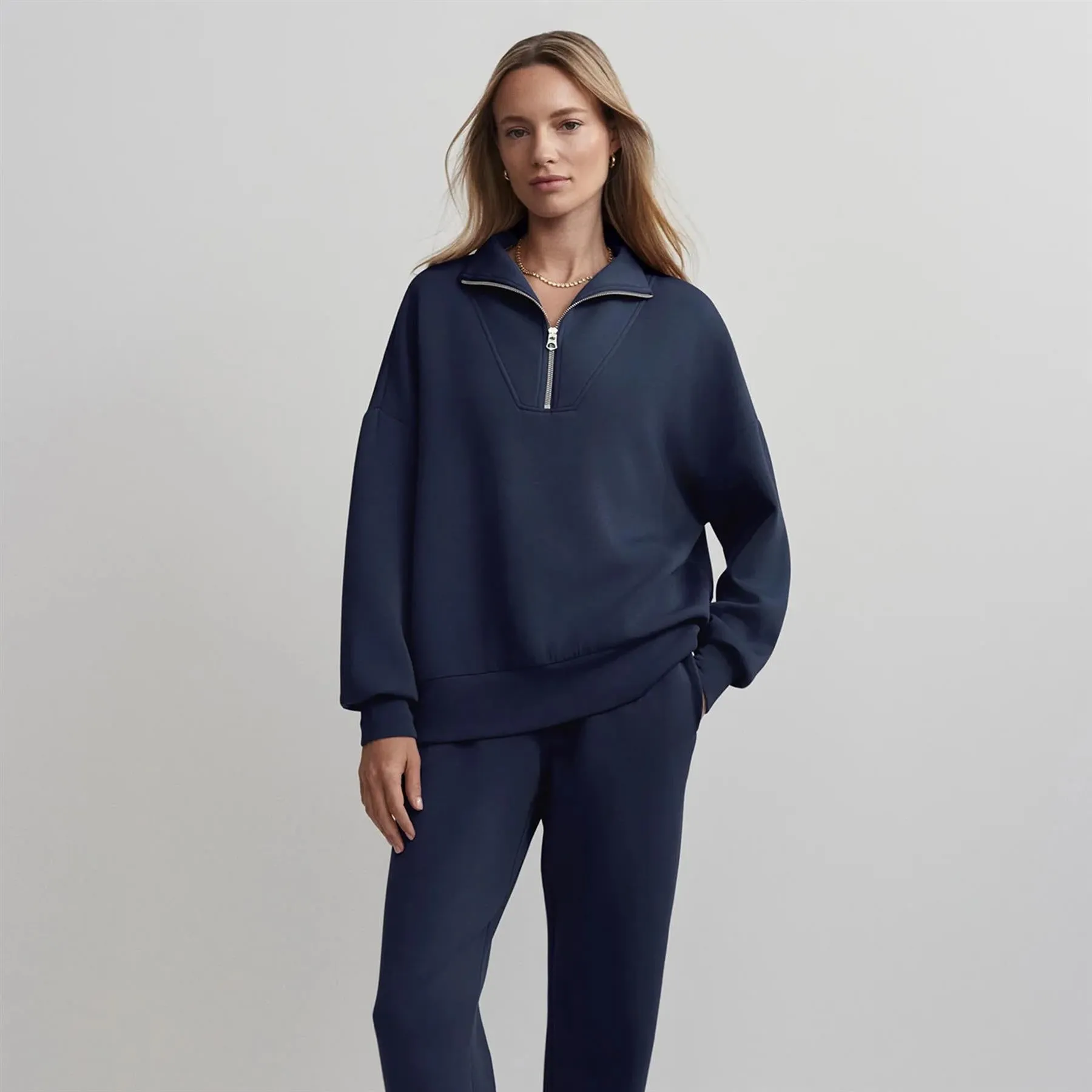 Womens Hawley Half Zip Sweat Blue Nights - 2024