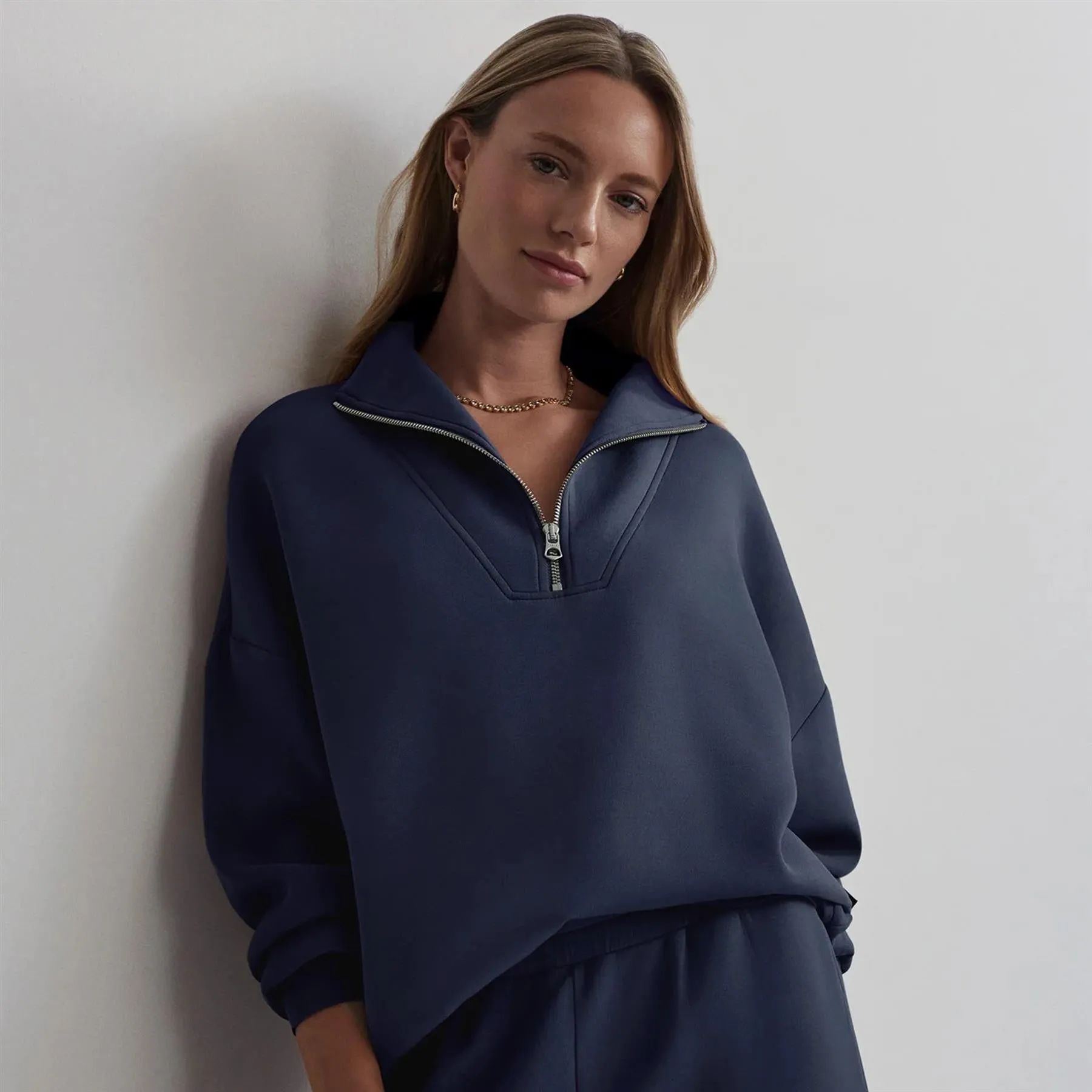 Womens Hawley Half Zip Sweat Blue Nights - 2024