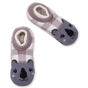 Women's Koala Double Cuffer Knit Slipper Sock