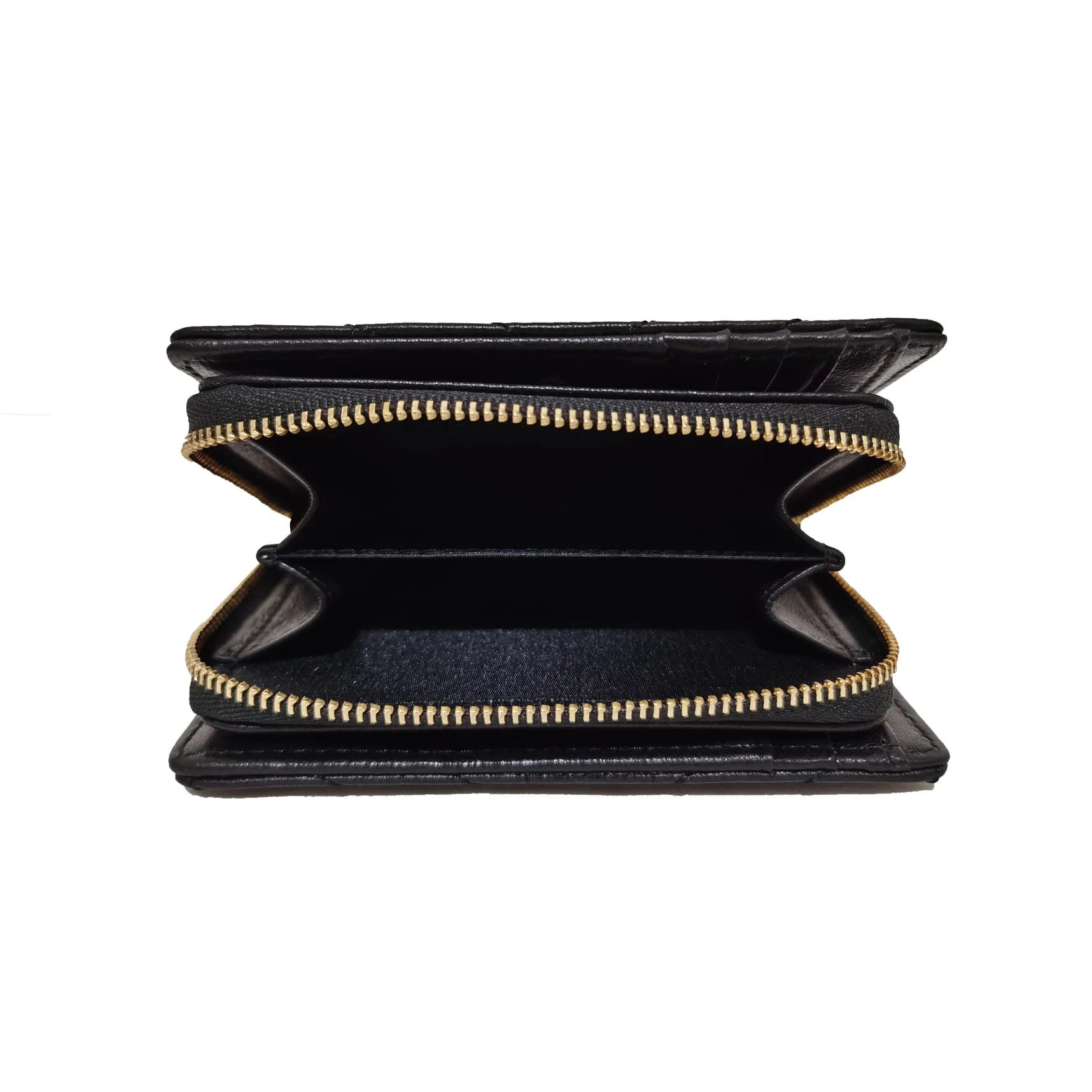 Women's lambskin leather short wallet/purse Chevron V2 design