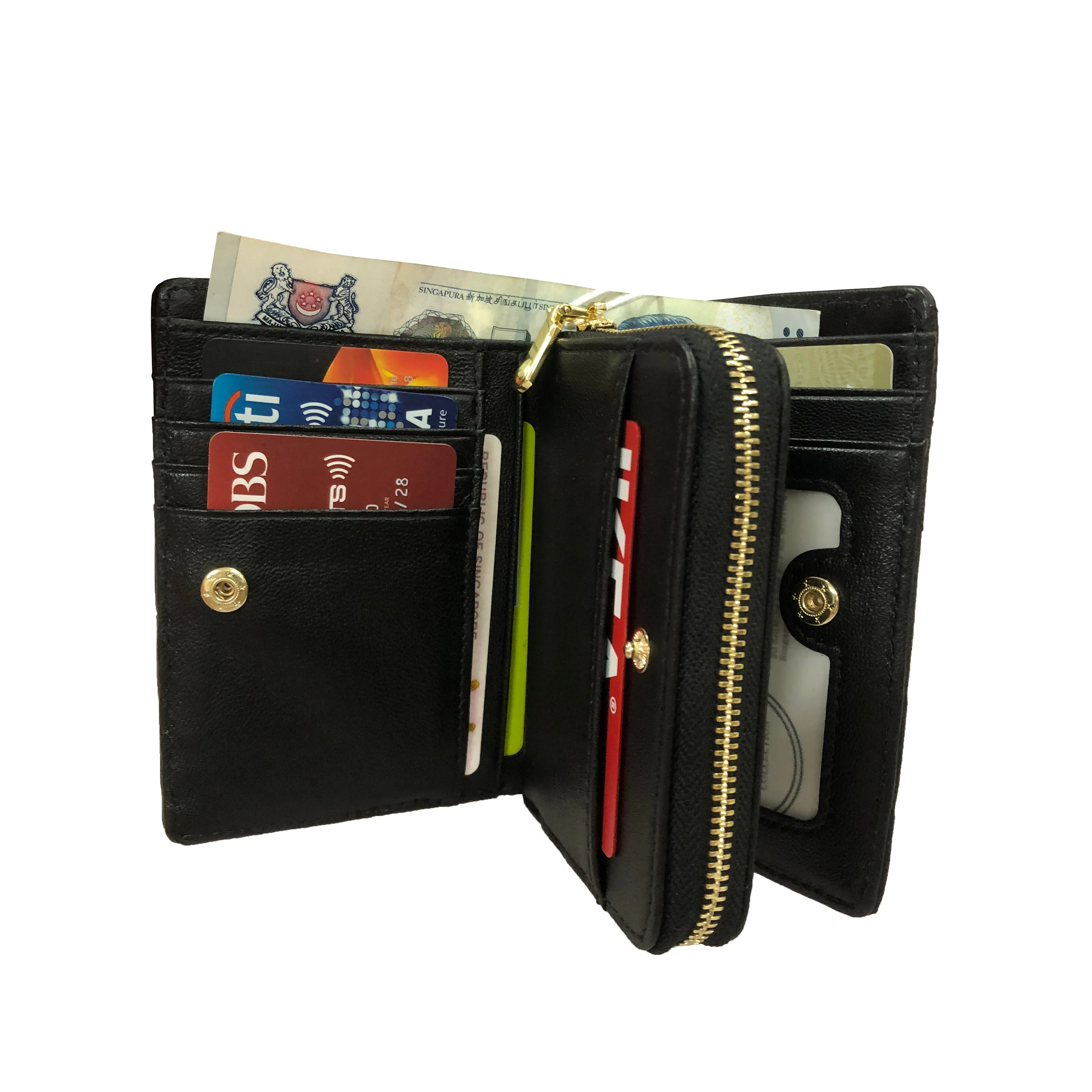 Women's lambskin leather short wallet/purse Chevron V2 design