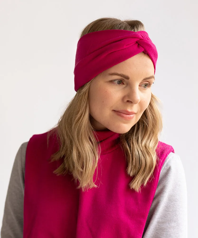Women's Merino Wool Neck Warmer Fuchsia