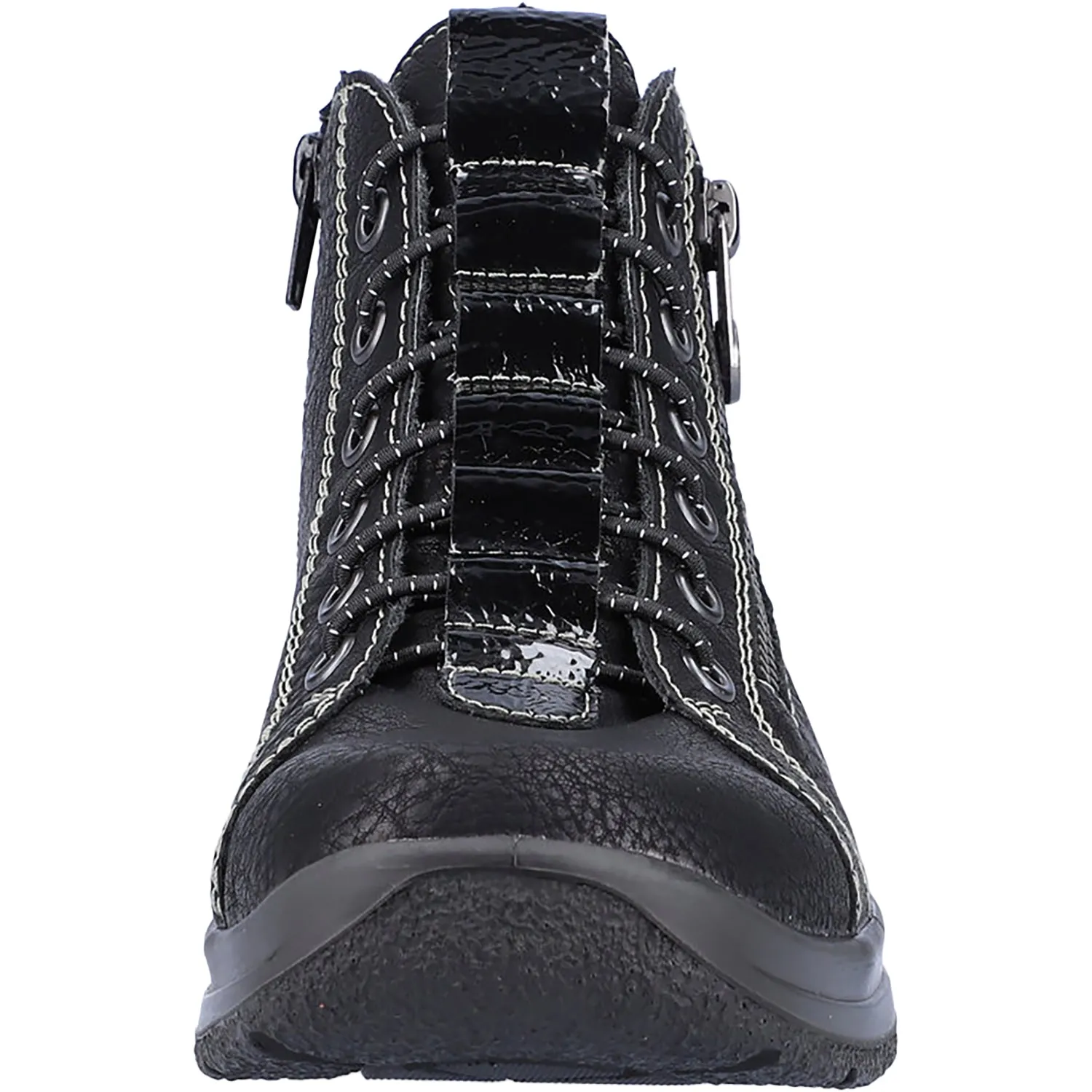 Women's Rieker L7751-00 Eike 51 Schwarz/Black Faux Leather