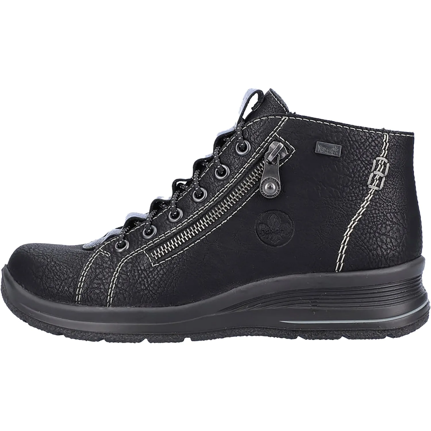 Women's Rieker L7751-00 Eike 51 Schwarz/Black Faux Leather